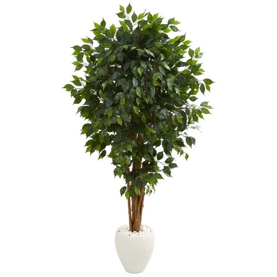 Picture of Nearly Natural Ficus 72inH Artificial Tree With Planter, 72inH x 37inW x 30inD, Green