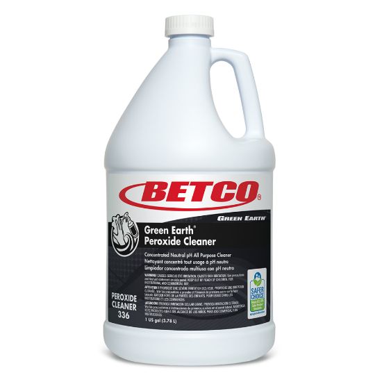 Picture of Betco Green Earth Peroxide Cleaner Concentrate, Mint Scent, 128 Oz Bottle, Clear, Case Of 4