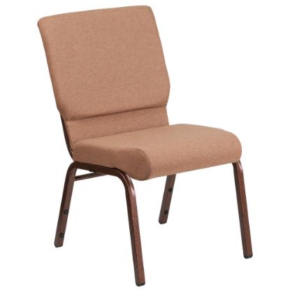 Picture of Flash Furniture HERCULES Series Stackable Church Chair, Caramel/Coppervein