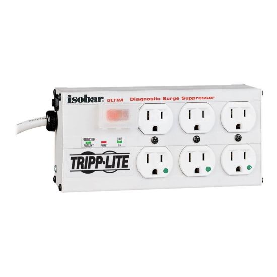 Picture of Tripp Lite Isobar Ultra 6-Outlet Diagnostic Surge Suppressor, 15ft Cord, Gray