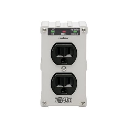 Picture of Tripp Lite Isobar Surge Protector Wallmount Direct Plug In 2 Outlet 1410 J - Surge protector - AC 120 V - 1800 Watt - output connectors: 2 - Canada, United States - gray