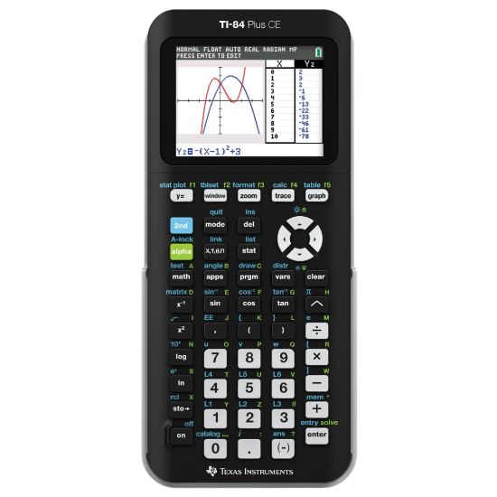 Picture of Texas Instruments TI-84 Plus CE Color Graphing Calculator, Black/White