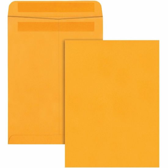 Picture of Quality Park 9 x 12 Hi Bulk Catalog Envelopes with Self-Seal Closure - Catalog - 9in Width x 12in Length - 24 lb - Self-sealing Flap - Kraft - 100 / Box - Brown Kraft