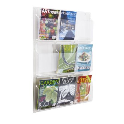 Picture of Clear Literature Rack, Magazine, 9 Pockets