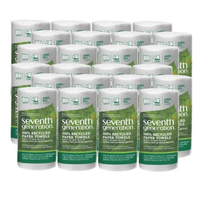 Picture of Seventh Generation Right-Size 2-Ply Paper Towels, 100% Recycled, 156 Sheets Per Roll, Pack Of 24 Rolls