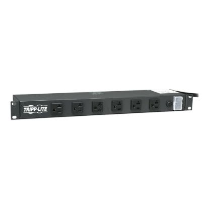 Picture of Tripp Lite Power Strip Rackmount Metal 120V 5-20R 12 Outlet 15ft Cord 1URM - Power distribution strip (rack-mountable) - AC 120 V - input: NEMA 5-20 - output connectors: 12 (NEMA 5-20) - 1U - 19in - 15 ft cord