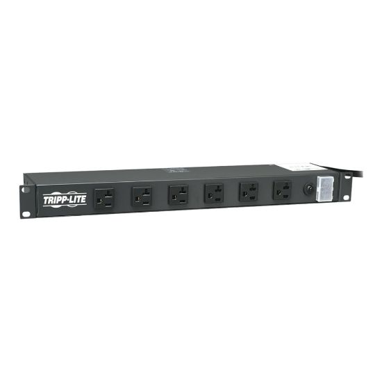 Picture of Tripp Lite Power Strip Rackmount Metal 120V 5-20R 12 Outlet 15ft Cord 1URM - Power distribution strip (rack-mountable) - AC 120 V - input: NEMA 5-20 - output connectors: 12 (NEMA 5-20) - 1U - 19in - 15 ft cord