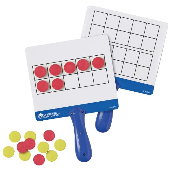 Picture of Learning Resources Magnetic 10-Frame Answer Write-And-Wipe Board Set, Assorted Colors, Grades K - 9