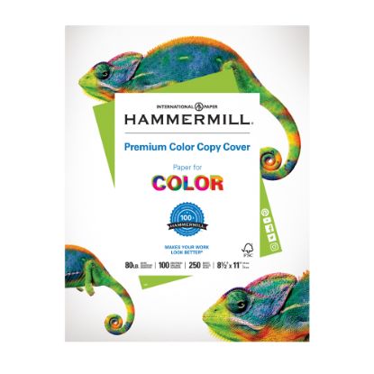 Picture of Hammermill Color Card Stock, White, Letter (8.5in x 11in), 80 Lb, Pack Of 250