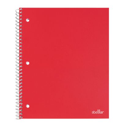 Picture of Office Depot Brand Stellar Poly Notebook, 8in x 10-1/2in, 1 Subject, Wide Ruled, 100 Sheets, Red