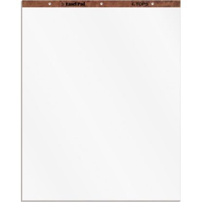 Picture of TOPS Plain Paper Easel Pads - 50 Sheets - Plain - 16 lb Basis Weight - 27in x 34in - White Paper - Perforated, Bond Paper, Leatherette Head Strip - 2 / Carton