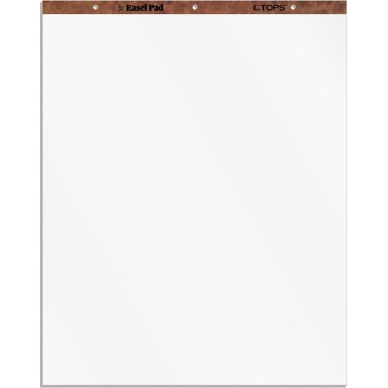 Picture of TOPS Plain Paper Easel Pads - 50 Sheets - Plain - 16 lb Basis Weight - 27in x 34in - White Paper - Perforated, Bond Paper, Leatherette Head Strip - 2 / Carton