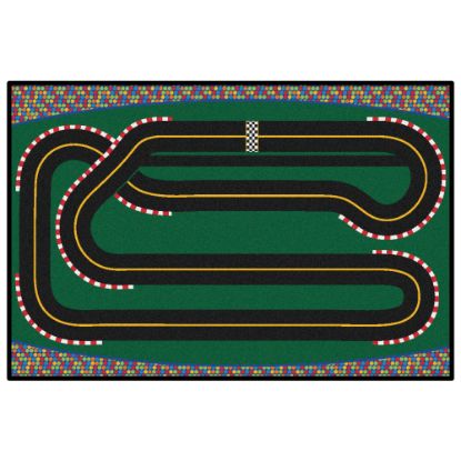 Picture of Carpets for Kids KID$Value Rugs Super Speedway Racetrack Activity Rug, 4ft x 6ft , Green