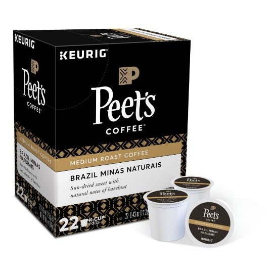 Picture of Peets Coffee & Tea Single-Serve Coffee K-Cup, Brazil Minas Naturais, Carton Of 22