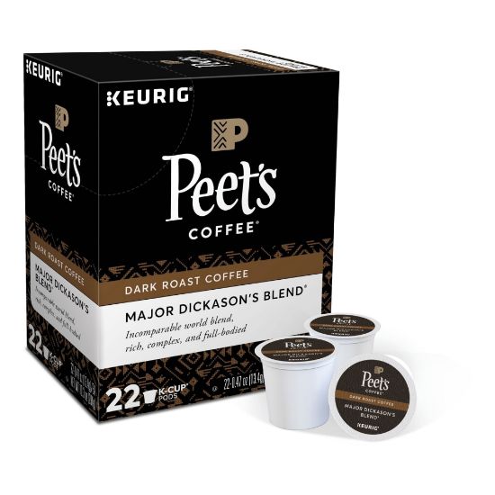 Picture of Peets Coffee & Tea Single-Serve Coffee K-Cup Pods, Major Dickasons Blend, Carton Of 22