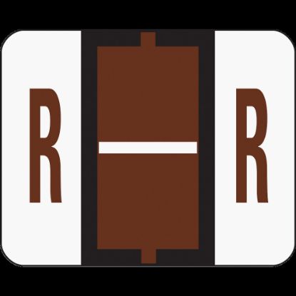 Picture of Smead BCCR Bar-Style Permanent Alphabetical Labels, R, Brown, Roll Of 500