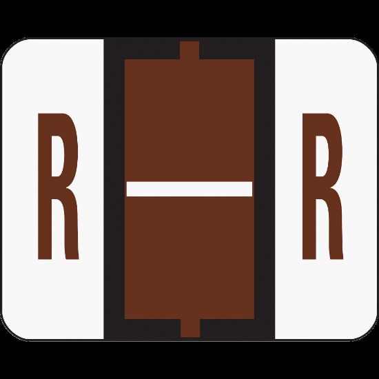 Picture of Smead BCCR Bar-Style Permanent Alphabetical Labels, R, Brown, Roll Of 500