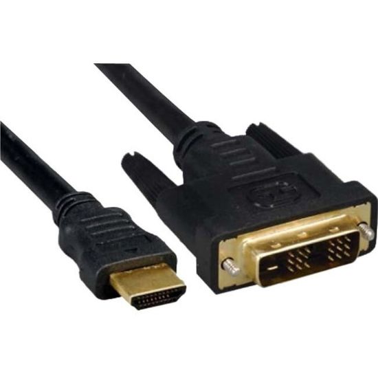 Picture of Unirise HDMI Male to DVI-D 12+1 M-M Cable - 15 ft DVI/HDMI A/V Cable for Audio Device, Video Device - First End: 1 x HDMI Male Digital Audio/Video - Second End: 1 x DVI-D (Single-Link) Male Digital Video - Supports up to 4096 x 2160 - Black