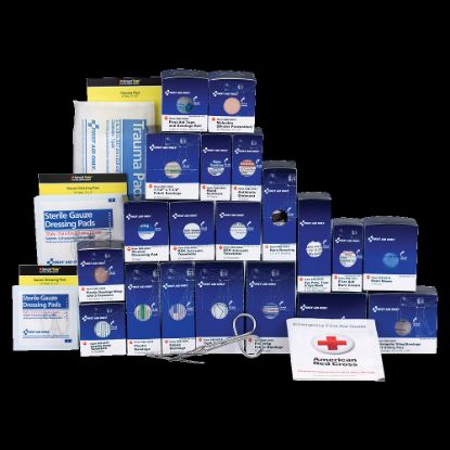 Picture of First Aid Only 202-Piece First Aid Cabinet Refill, 4 1/2inH x 13 5/16inW x 14 1/2inD, Blue