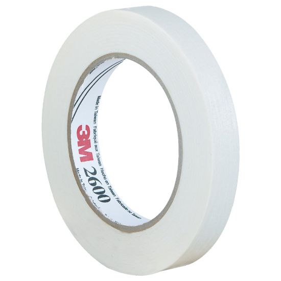 Picture of 3M 2600 Masking Tape, 3in Core, 0.75in x 180ft, White, Case Of 12