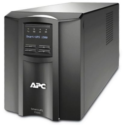 Picture of APC Smart-UPS SMT1500I 1500 VA Tower UPS - International Version - Tower - 3 Hour Recharge - 7 Minute Stand-by - 230 V Input - 230 V AC Output - Sine Wave - USB - 8 x IEC 320-C13, 2 x IEC Jumper - 10 x Battery/Surge Outlet