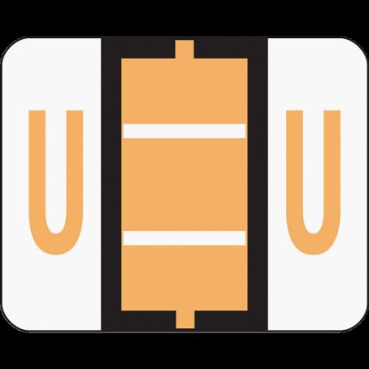 Picture of Smead BCCR Bar-Style Permanent Alphabetical Labels, U, Light Orange, Roll Of 500