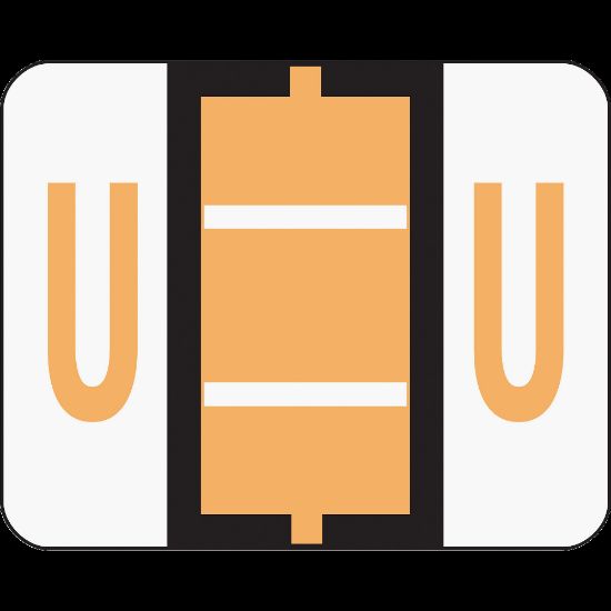 Picture of Smead BCCR Bar-Style Permanent Alphabetical Labels, U, Light Orange, Roll Of 500