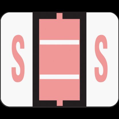 Picture of Smead BCCR Bar-Style Permanent Alphabetical Labels, S, Pink, Roll Of 500