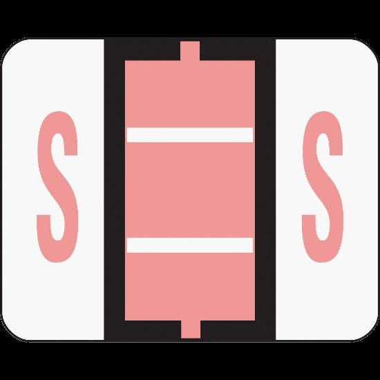 Picture of Smead BCCR Bar-Style Permanent Alphabetical Labels, S, Pink, Roll Of 500