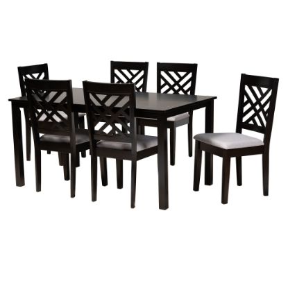 Picture of Baxton Studio Caron Dining Set, 29-3/16inH x 59-1/16inW x 35-7/16inD, Gray/Espresso Brown