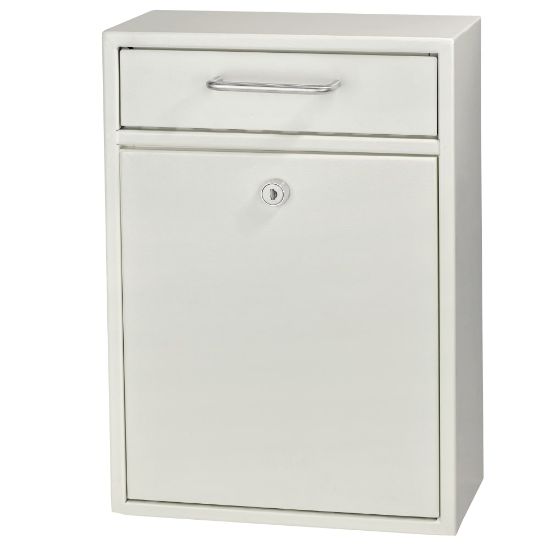 Picture of Mail Boss Locking Security Drop Box, 16 1/4inH x 11 1/4inW x 4 3/4inD, White