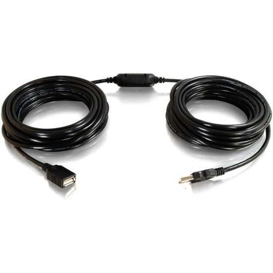 Picture of C2G 25ft USB Active Extension Cable - USB 2.0 - M/F - USB - Extension Cable - 25 ft - 1 x Type A Male USB - 1 x Type A Female USB - Black