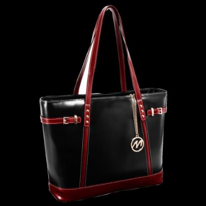 Picture of McKleinUSA Serafina Tote, 15inH x 12 1/2inW x 6inD, Black/Red