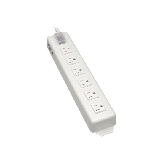 Picture of Tripp Lite Power Strip Metal 120V 5-15R Right Angle 6 Outlet 15ft Cord - Power strip - 15 A - AC 120 V - input: NEMA 5-15 - output connectors: 6 (NEMA 5-15) - 15 ft cord - light gray