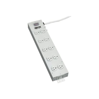 Picture of Tripp Lite Power Strip 120V 5-15R 10 Outlet Metal 15ft Cord 5-15P - Power distribution strip - 15 A - AC 120 V - input: NEMA 5-15 - output connectors: 10 (NEMA 5-15) - 15 ft cord - light gray