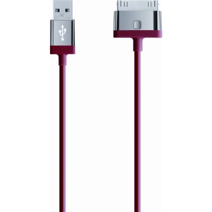 Picture of Belkin MIXIT ChargeSync 30-Pin Cable For Apple iPhone 3G/4, iPad And iPod, Red