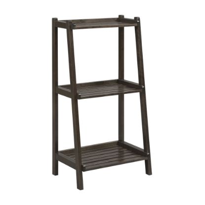 Picture of New Ridge Home Goods Dunnsville 42inH 3-Shelf Leaning Ladder Bookcase, Espresso