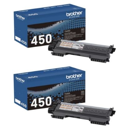 Picture of Brother TN-450 Black High Yield Toner Cartridges, Pack Of 2, TN-450-2PKOD