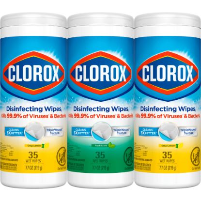 Picture of Clorox Disinfecting Wipes Value Pack, Bleach Free Cleaning Wipes - 35 Count Each (Pack of 3)