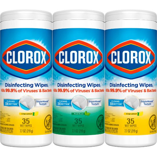 Picture of Clorox Disinfecting Wipes Value Pack, Bleach Free Cleaning Wipes - 35 Count Each (Pack of 3)