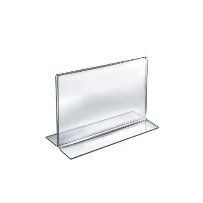 Picture of Azar Displays Double-Foot Acrylic Sign Holders, 8in x 10in, Clear, Pack Of 10