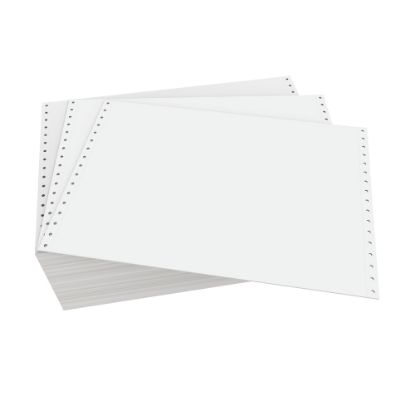 Picture of Domtar Continuous Form Paper, Standard Perforation, 12in x 8 1/2in, 18 Lb, Blank White, Carton Of 4,000 Forms