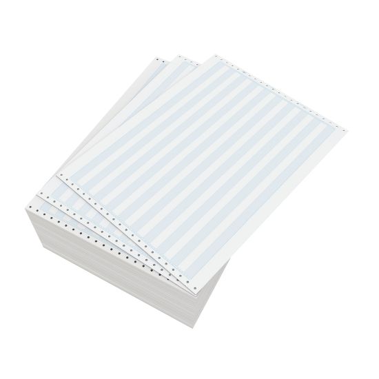 Picture of Domtar Continuous Form Paper, Unperforated, 14 7/8in x 11in, 18 Lb, 1/2in Blue Bar, Carton Of 3,000 Forms