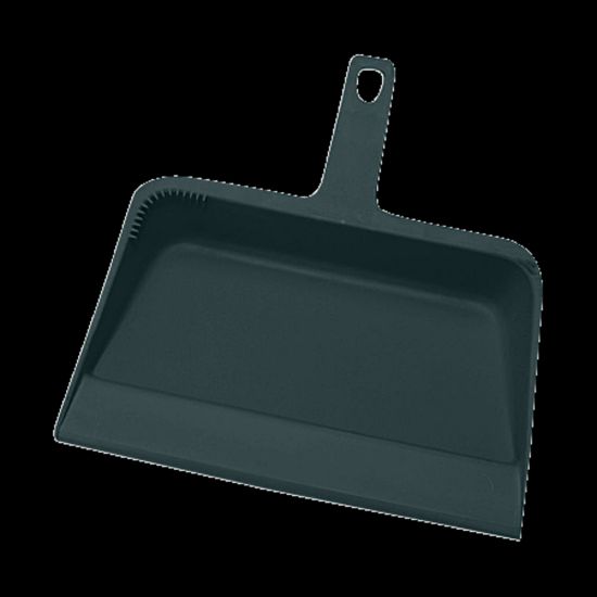 Picture of Genuine Joe Heavy-duty Plastic Dust Pan, 12in, Black