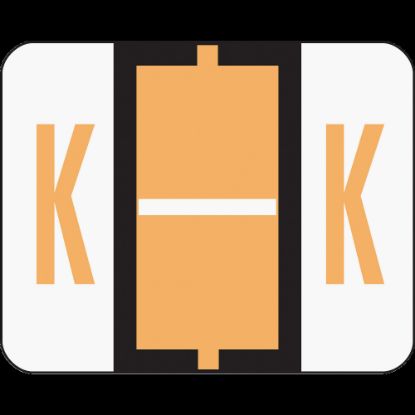 Picture of Smead BCCR Bar-Style Permanent Alphabetical Labels, K, Light Orange, Roll Of 500