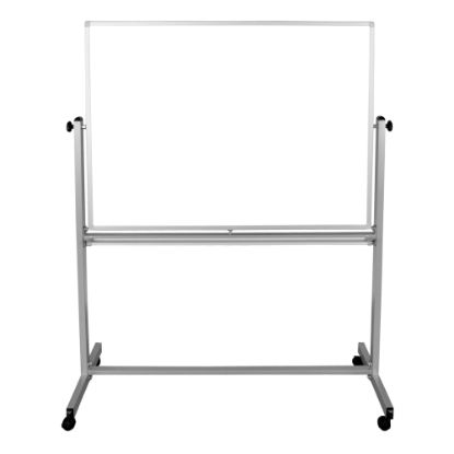 Picture of Luxor Double-Sided Magnetic Mobile Dry-Erase Whiteboard, 48in x 36in, Aluminum Frame With Silver Finish