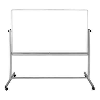 Picture of Luxor Double-Sided Magnetic Mobile Dry-Erase Whiteboard, 40in x 72in, Aluminum Frame With Silver Finish