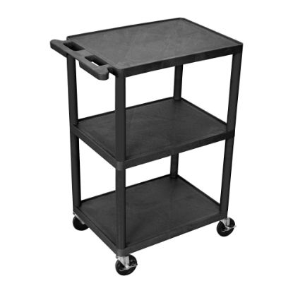 Picture of Luxor 3-Shelf Cart, 41inH x 24inW x 18inD, Black