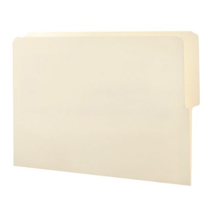 Picture of Smead File Folders With Reinforced End Tabs, 1/2-Cut Top Right, Letter Size, Manila, Box Of 100