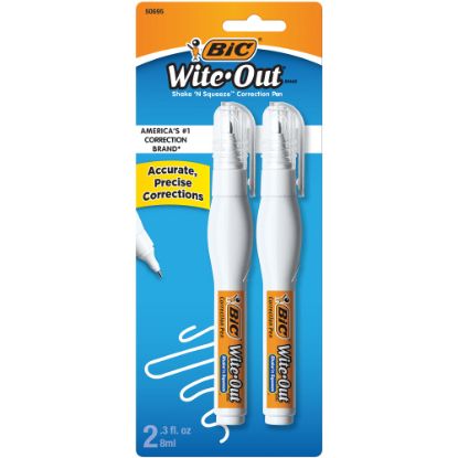 Picture of BIC Wite-Out Shake N Squeeze Correction Pen, 8 ml, White, Pack Of 2